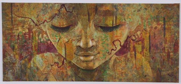 马里安·克雷奇默《无题》,布面丙烯,145×65cm,2016年