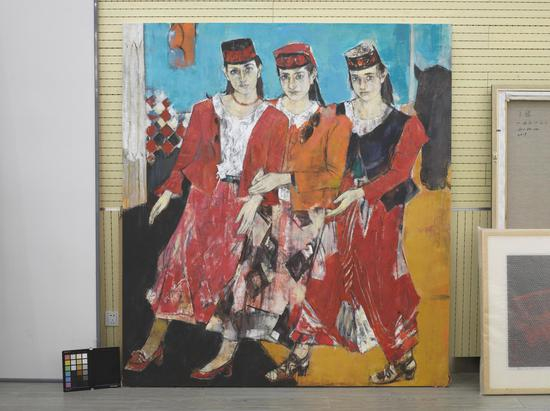 张曙光《高原姐妹》200cmx180cm油画2019年