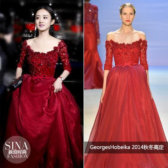 赵丽颖穿GeorgesHobeika 2014秋冬高定