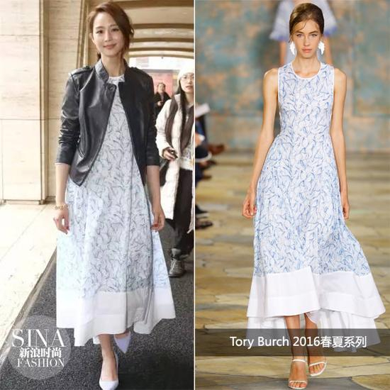 张钧甯穿Tory Burch 2016春夏系列亮相
