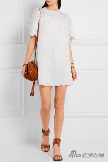 Isabel Marant 刺绣苎麻纤维迷你连衣裙