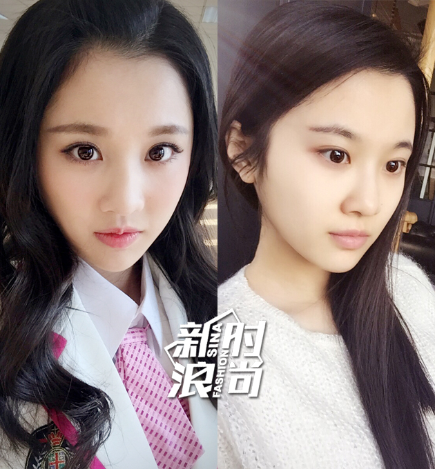 张慧雯 上妆vs素颜