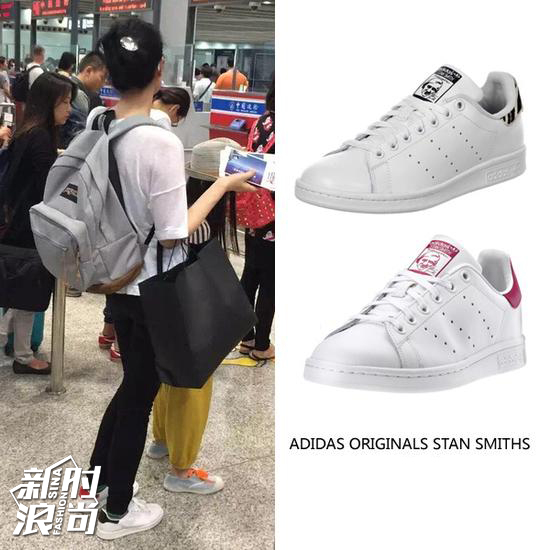 王菲一脚一色stan smith运动鞋