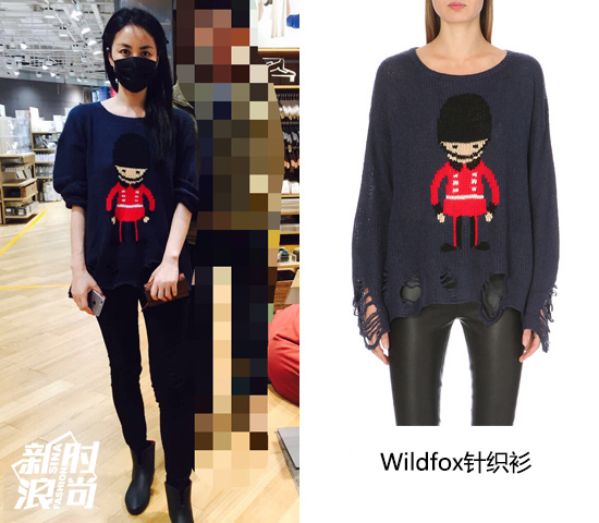 王菲穿Wildfox针织衫