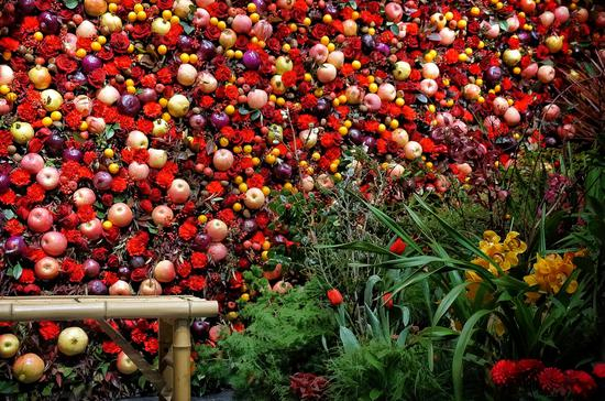 果蔬园艺新年祈福墙