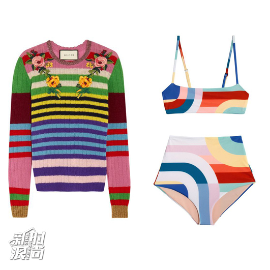 彩虹色系的单品