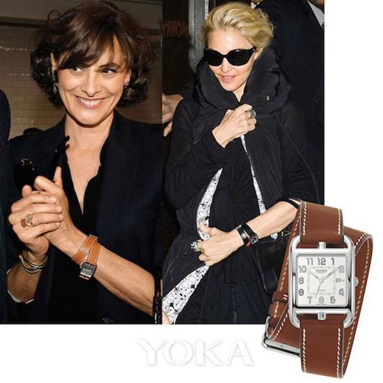 Inès de la Fressange和麦当娜佩戴爱马仕Cape Cod腕表