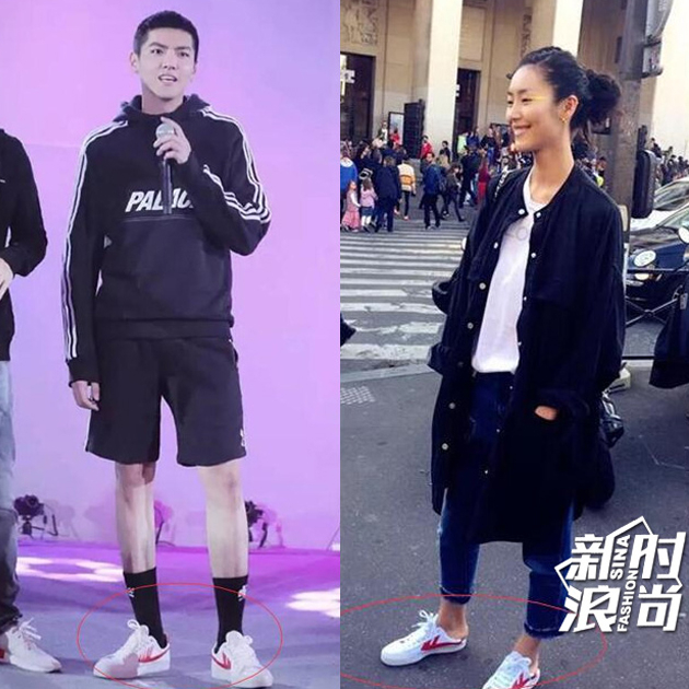 吴亦凡，刘雯穿回力运动鞋