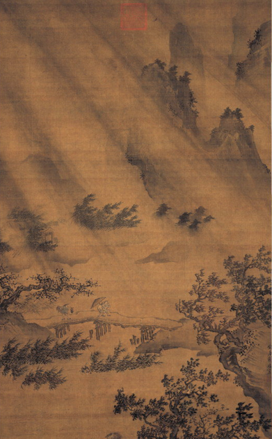 “茶寥听雨”灵感来源《风雨归舟图》