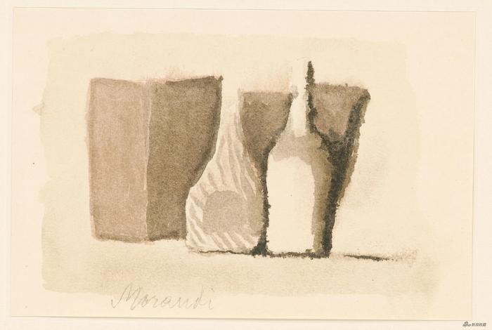 乔治·莫兰迪_静物_Still Life_1959年_h56×w66.5cm_水彩 (2)