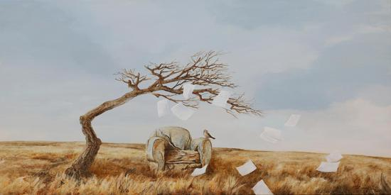 张庆慧 这么近，那么远-28 60cm×120cm 油画 布面 2015年 西安工业大学艺术学院；25616-1