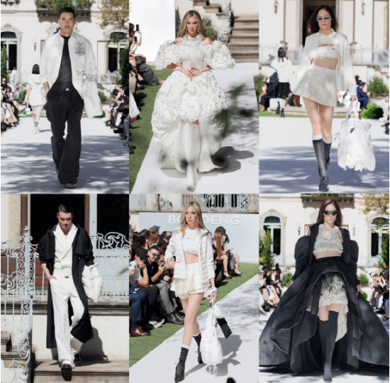 [配图：谷爱凌、Coco Rocha、胡兵走秀图]