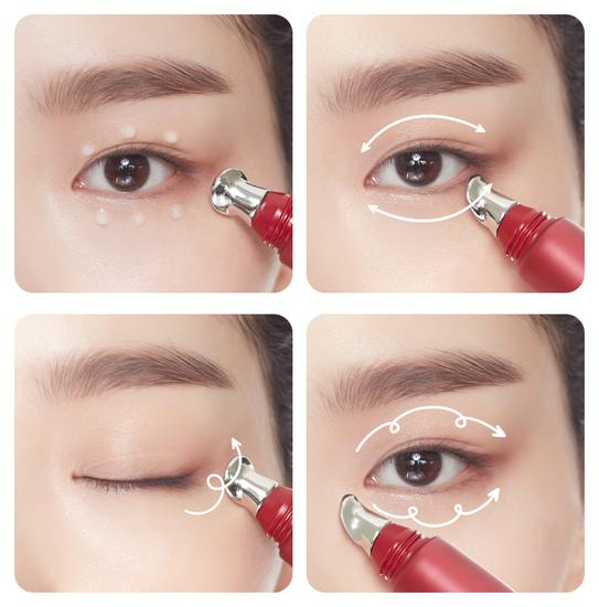 　　[梦妆山茶凝时塑颜淡纹眼霜—使用步骤图]