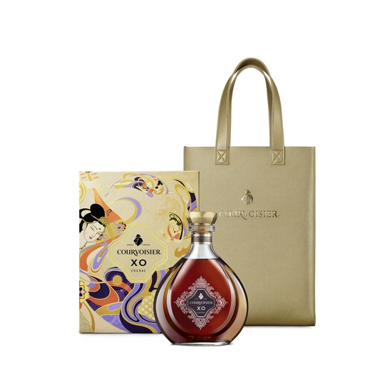 COURVOISIER拿破仑干邑2021 XO中秋尊享礼盒包含皮革礼袋与定制丝巾