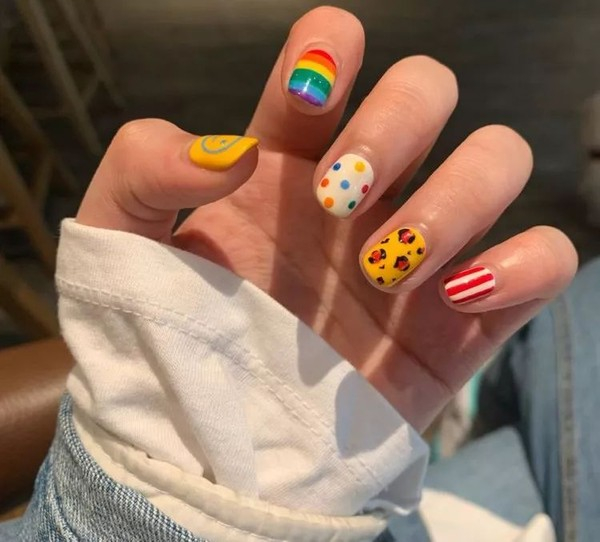 可爱、花花、彩虹、撞色