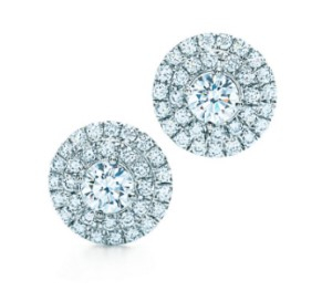 Tiffany & Co.蒂芙尼Soleste系列铂金镶钻耳环