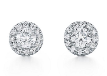 Tiffany & Co.蒂芙尼Soleste系列铂金镶钻耳环