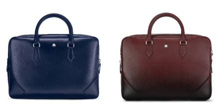全新万宝龙大班系列公文包 墨水蓝（左） 全新万宝龙大班系列墨韵公文包 勃艮第红（右）
