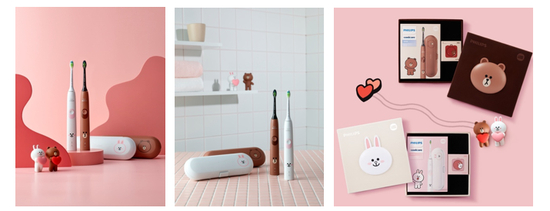 LINE FRIENDS | 飞利浦 合作款电动牙刷情人节限定礼盒（布朗熊/可妮兔） RMB 629