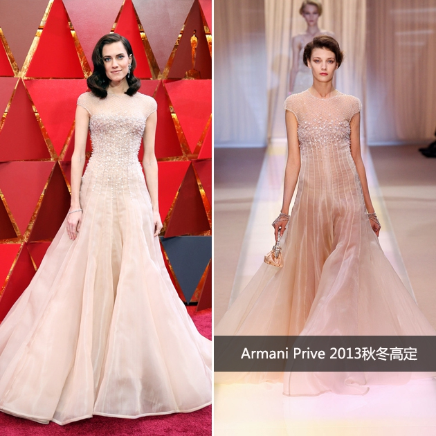 Allison Williams身着Armani&nbsp; Prive 2013秋冬高级定制系列礼服