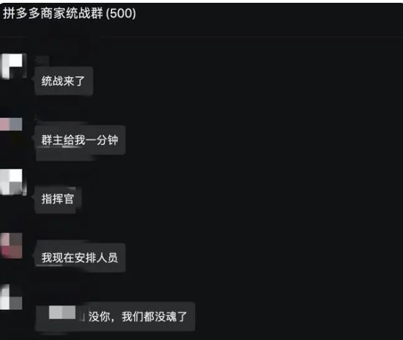 （拼多多商家统战群 &nbsp;资料来源：网络）