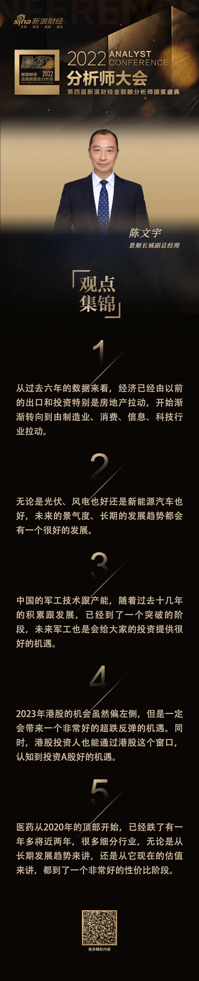 全文|景顺长城基金陈文宇：未来投资机遇有哪些？港股、医药、消费有超跌反弹机会