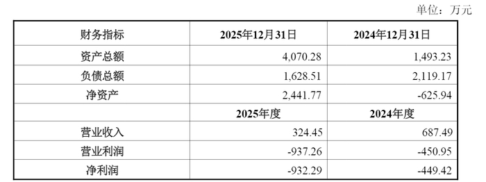 东创精艺2024年度、2025年度模拟合并的主要财务数据