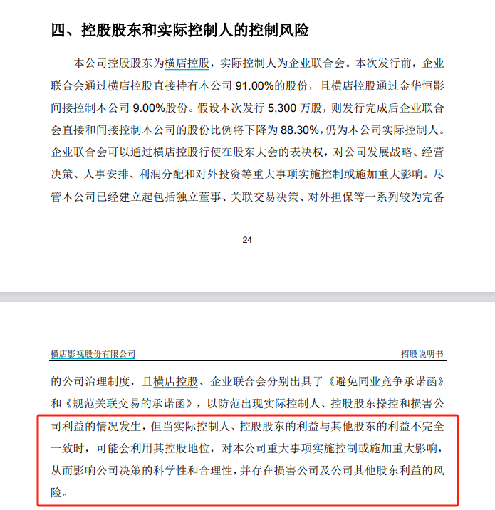 图源：横店影视《招股说明书》