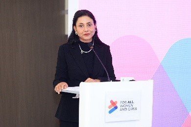 联合国妇女署中国办公室代表安思齐女士致开幕词。©UN Women