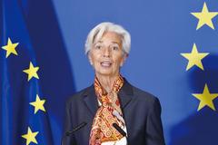 欧洲央行行长拉加德表示通货膨胀率将维持负数直到2021年