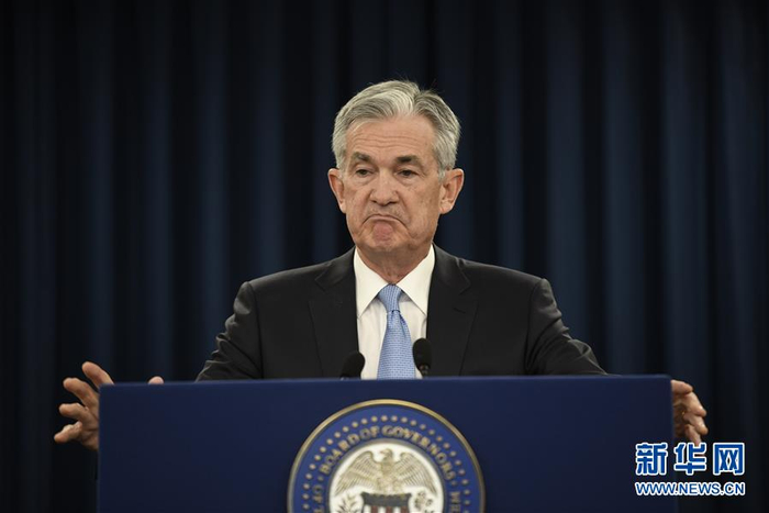 3月20日，美联储主席鲍威尔在新闻发布会上讲话（图片来源：新华社）