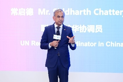 联合国驻华协调员常启德先生发言。©UN Women