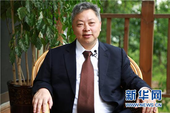 太极集团有限公司董事局主席白礼西接受新华网专访。新华网 杨锘摄