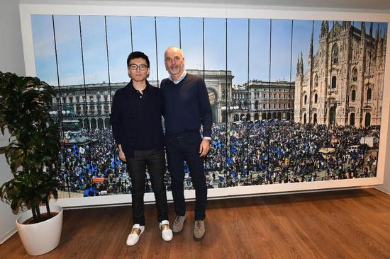 ▲张康阳正式就任国际米兰俱乐部主席，来源：视觉中国