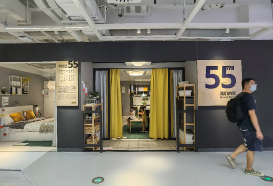 　（宜家杨浦店55平方米样板间，时代周报记者摄）