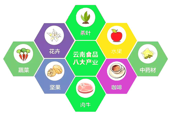 图3 云南食品八大产业 来源：作者依据公开资料整理