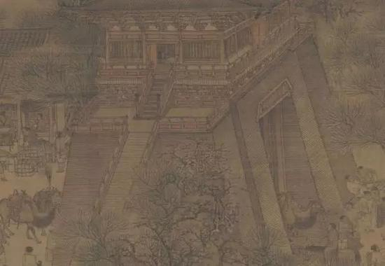 　整个汴梁城门楼，城门没有一个士兵上岗执勤，只有收税的