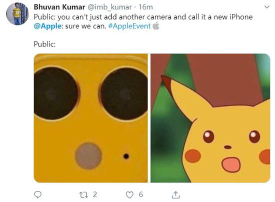公众：你不能加个摄像头就叫新iPhone了&nbsp;&nbsp; 苹果：我当然可以（Twitter截图）
