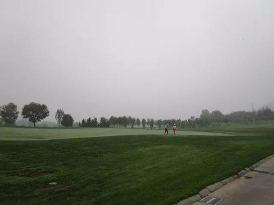　黄金高尔夫球场清晨打球的人 &nbsp;中房报记者 向军 ∕ 摄