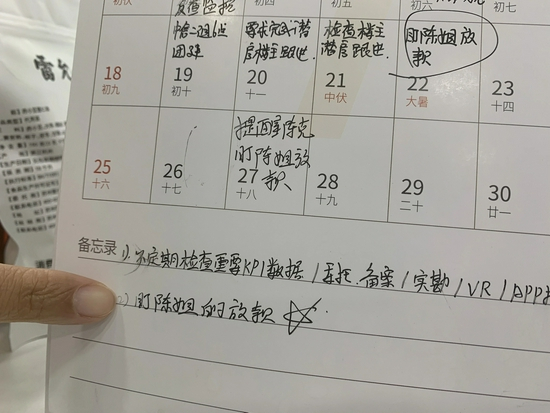 张华的一份工作日志&nbsp;每经记者 包晶晶 摄