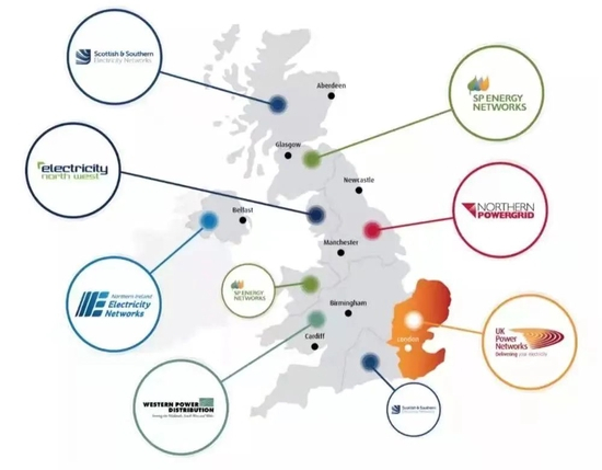 UK Power Networks电力覆盖范围（图源：UK Power Networks官网）
