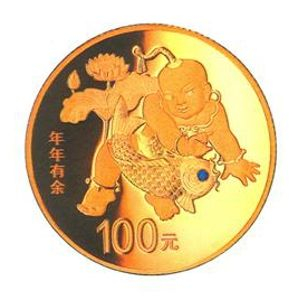 8克圆形精制金质纪念币背面图案