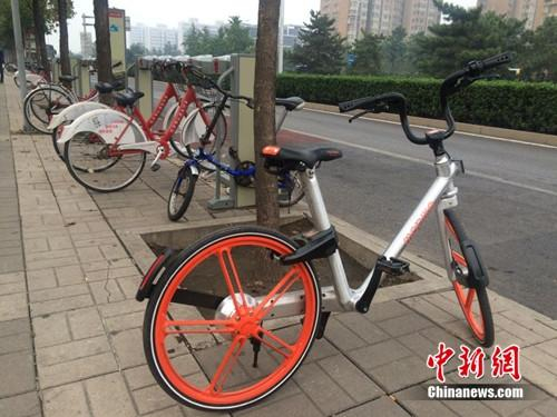 摩拜单车出现大街小巷。<a  href='http://www.chinanews.com/' >中新网</a> 吴涛 摄