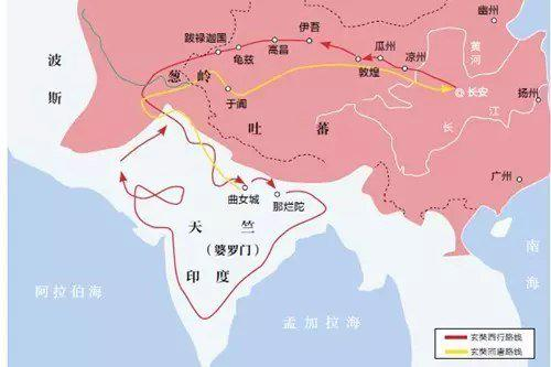 ▲唐玄奘西游路线图。图：环球人物网