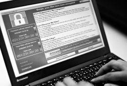 一台感染了WannaCry勒索病毒的笔记本电脑。&nbsp;