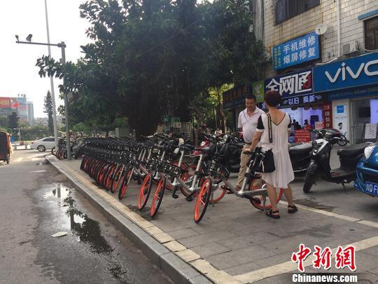 　　停放在长青路段的单车 翟李强 摄