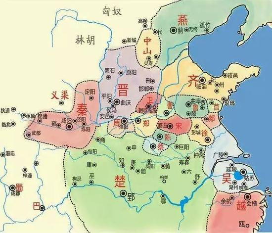 春秋列国示意图
