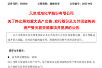 渤海化学、南京商旅重大资产重组终止，下周一复牌
