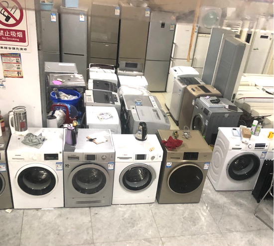 家电回收线下门（蔡淑敏 摄）