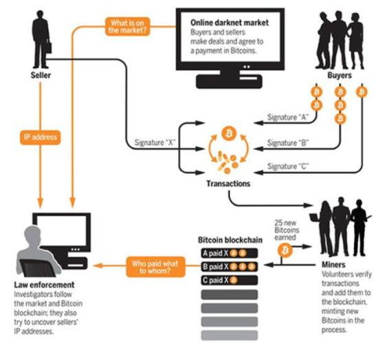 执法部门会对比特币的交易历史进行逆向拆解 | 来源：sciencemag